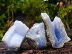 Natural Blue Lace Agate Geode Specimens x 12 From Nsanje, Malawi - Toprock Gemstones and Minerals 