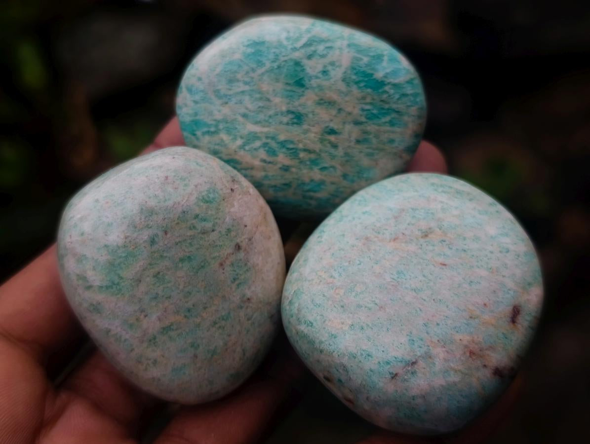 Polished Amazonite Free Forms x 35 From Zimbabwe - Toprock Gemstones and Minerals 
