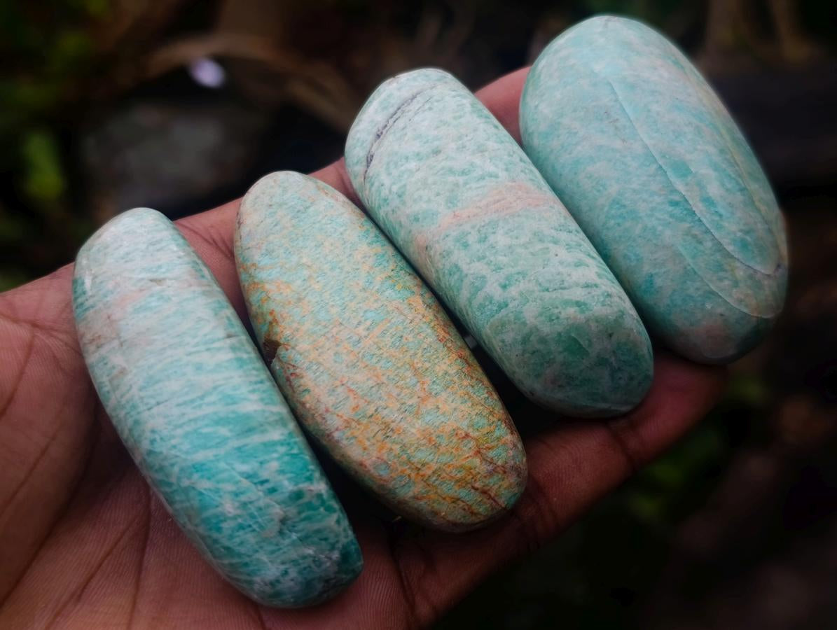 Polished Amazonite Free Forms x 35 From Zimbabwe - Toprock Gemstones and Minerals 