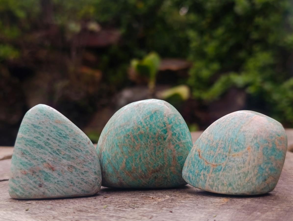 Polished Amazonite Free Forms x 35 From Zimbabwe - Toprock Gemstones and Minerals 