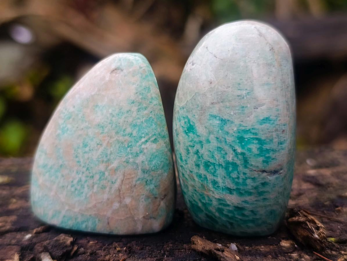 Polished Amazonite Free Forms x 35 From Zimbabwe - Toprock Gemstones and Minerals 