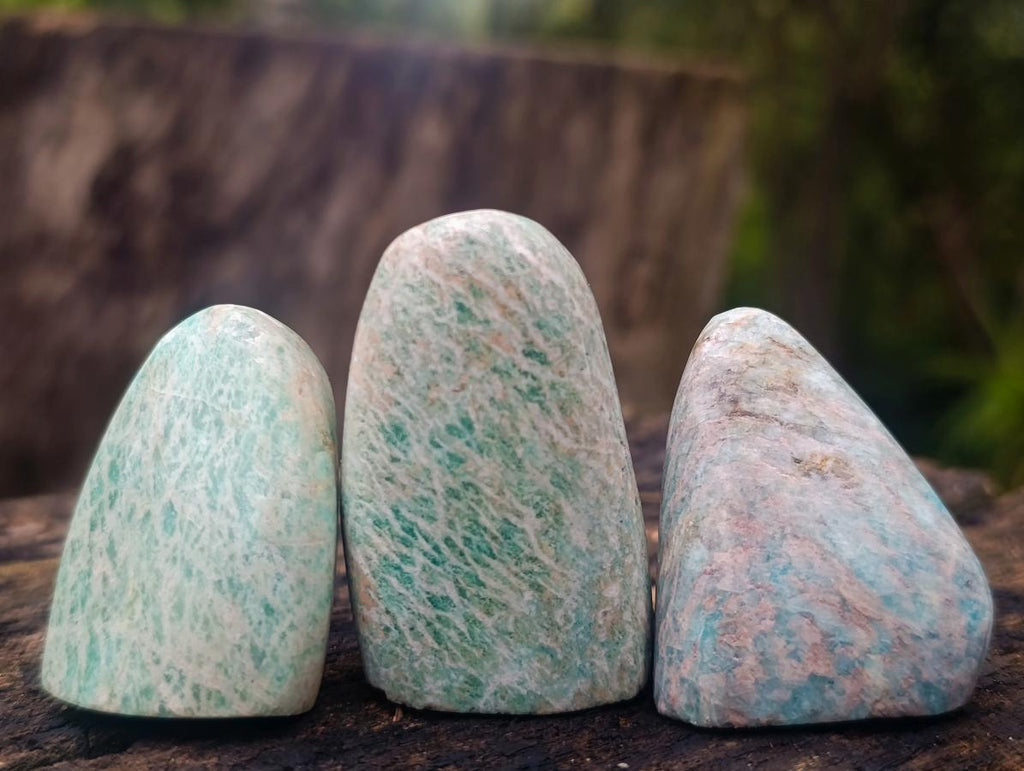 Polished Amazonite Free Forms x 35 From Zimbabwe - Toprock Gemstones and Minerals 