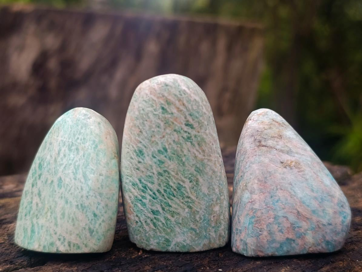 Polished Amazonite Free Forms x 35 From Zimbabwe - Toprock Gemstones and Minerals 