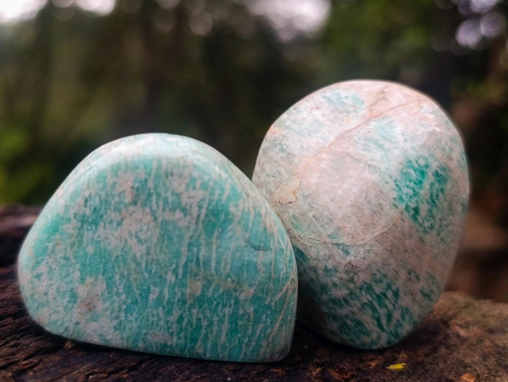 Polished Amazonite Free Forms x 35 From Zimbabwe - Toprock Gemstones and Minerals 