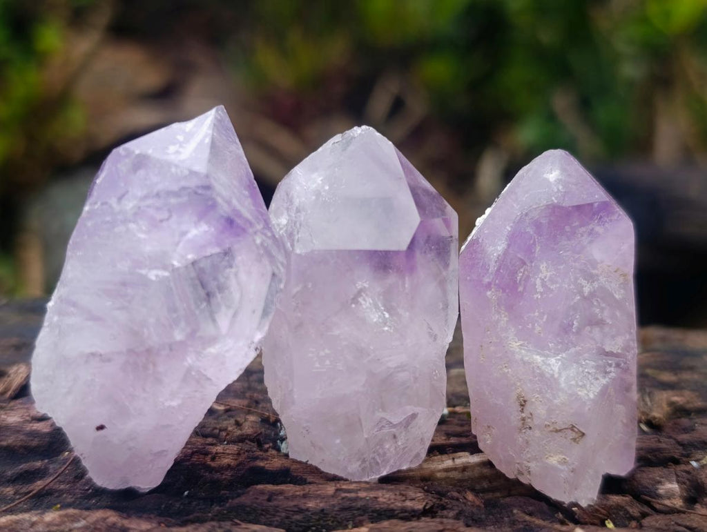 Natural Jacaranda Amethyst Single Crystals x 24 From Mumbwa, Zambia - Toprock Gemstones and Minerals 