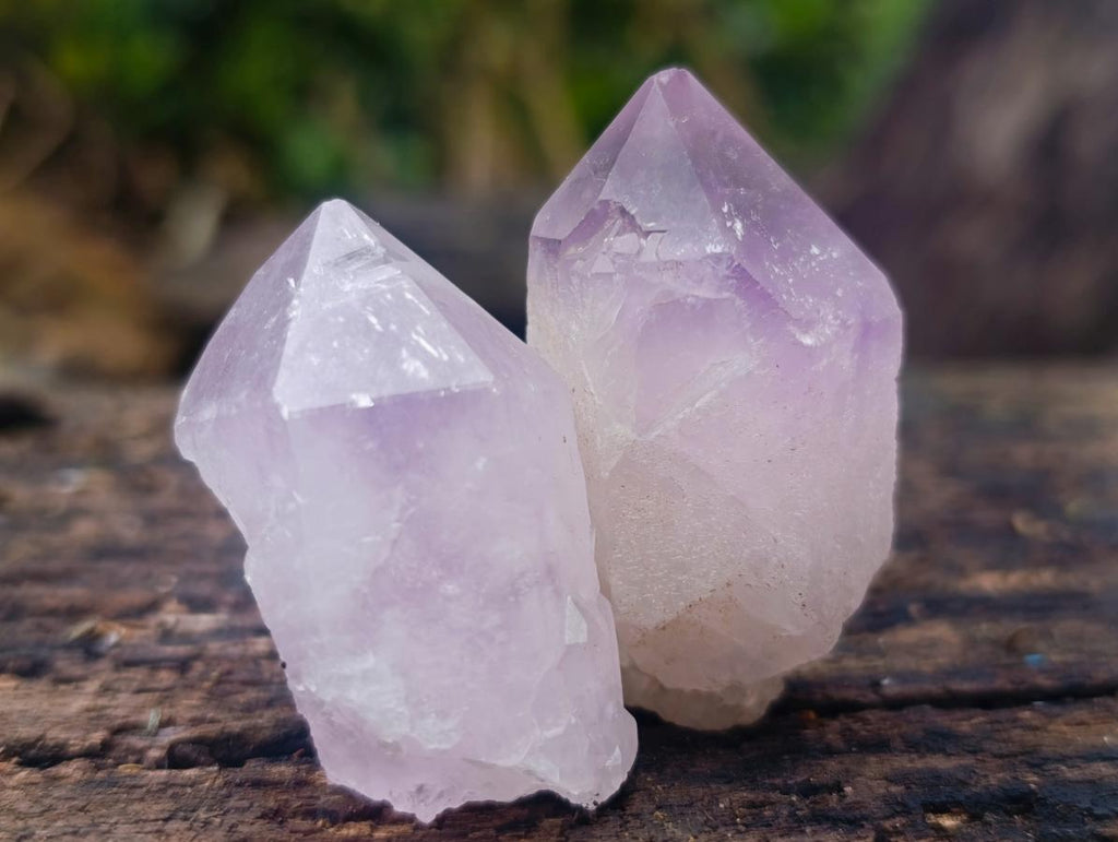 Natural Jacaranda Amethyst Single Crystals x 24 From Mumbwa, Zambia - Toprock Gemstones and Minerals 