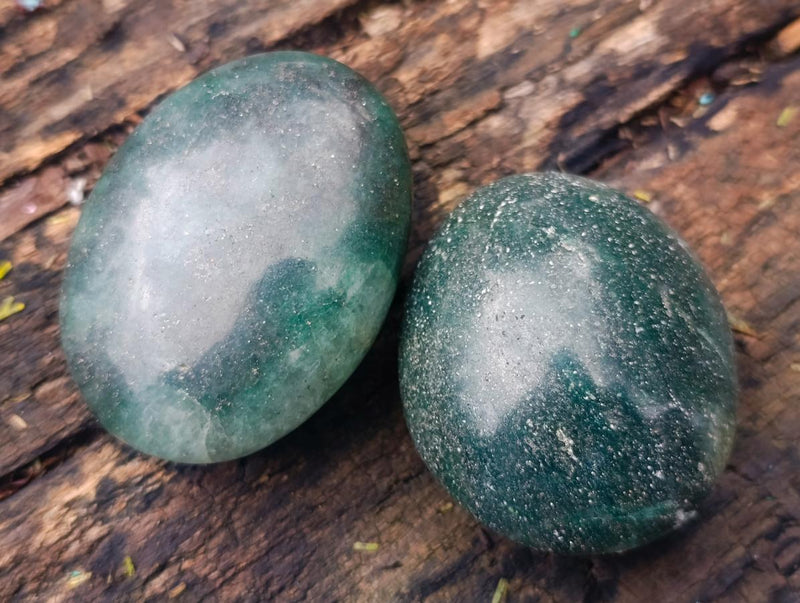 Polished Fuchsite Quartz Galets x 35 From Andakatany, Madagascar - Toprock Gemstones and Minerals 
