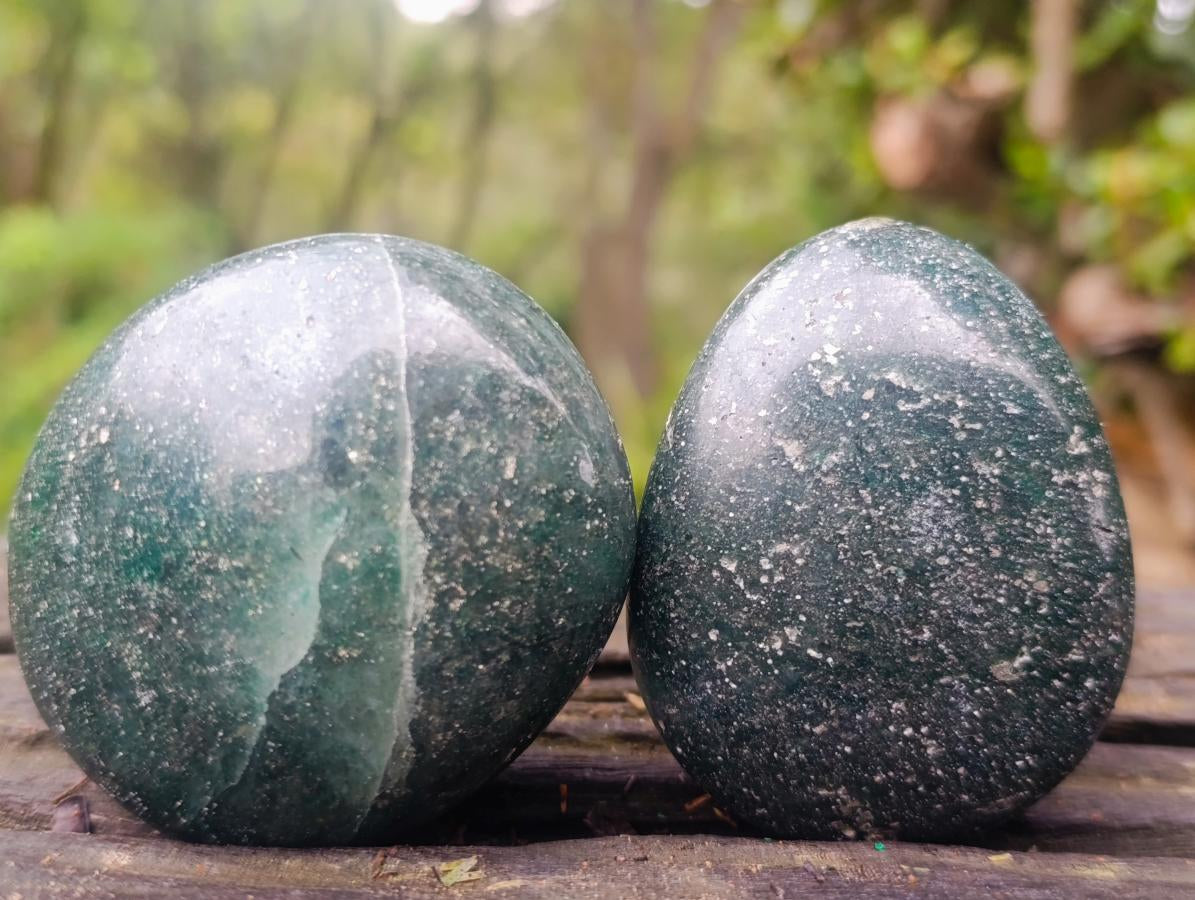Polished Fuchsite Quartz Galets x 35 From Andakatany, Madagascar - Toprock Gemstones and Minerals 