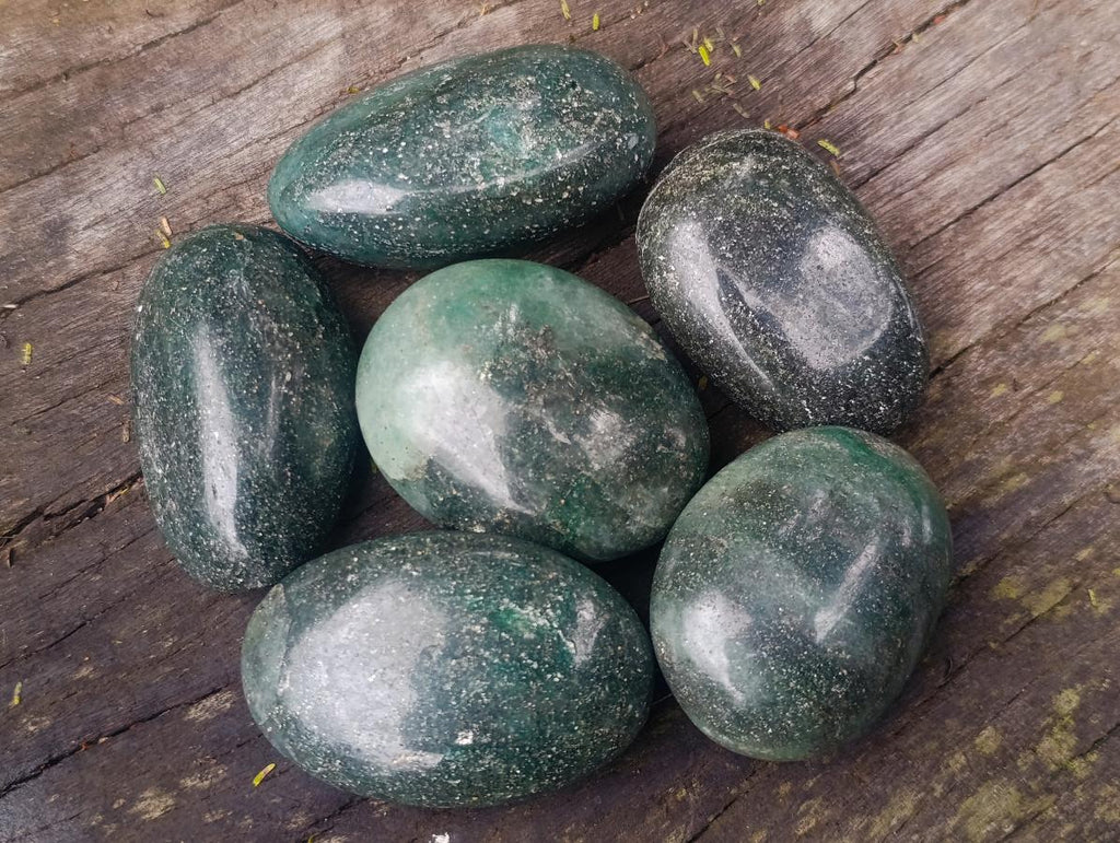 Polished Fuchsite Quartz Galets x 35 From Andakatany, Madagascar - Toprock Gemstones and Minerals 
