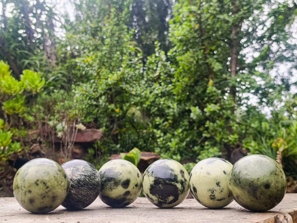 Polished Leopard Stone Spheres x 6 From Zimbabwe - Toprock Gemstones and Minerals 