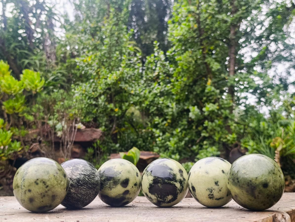 Polished Leopard Stone Spheres x 6 From Zimbabwe - Toprock Gemstones and Minerals 