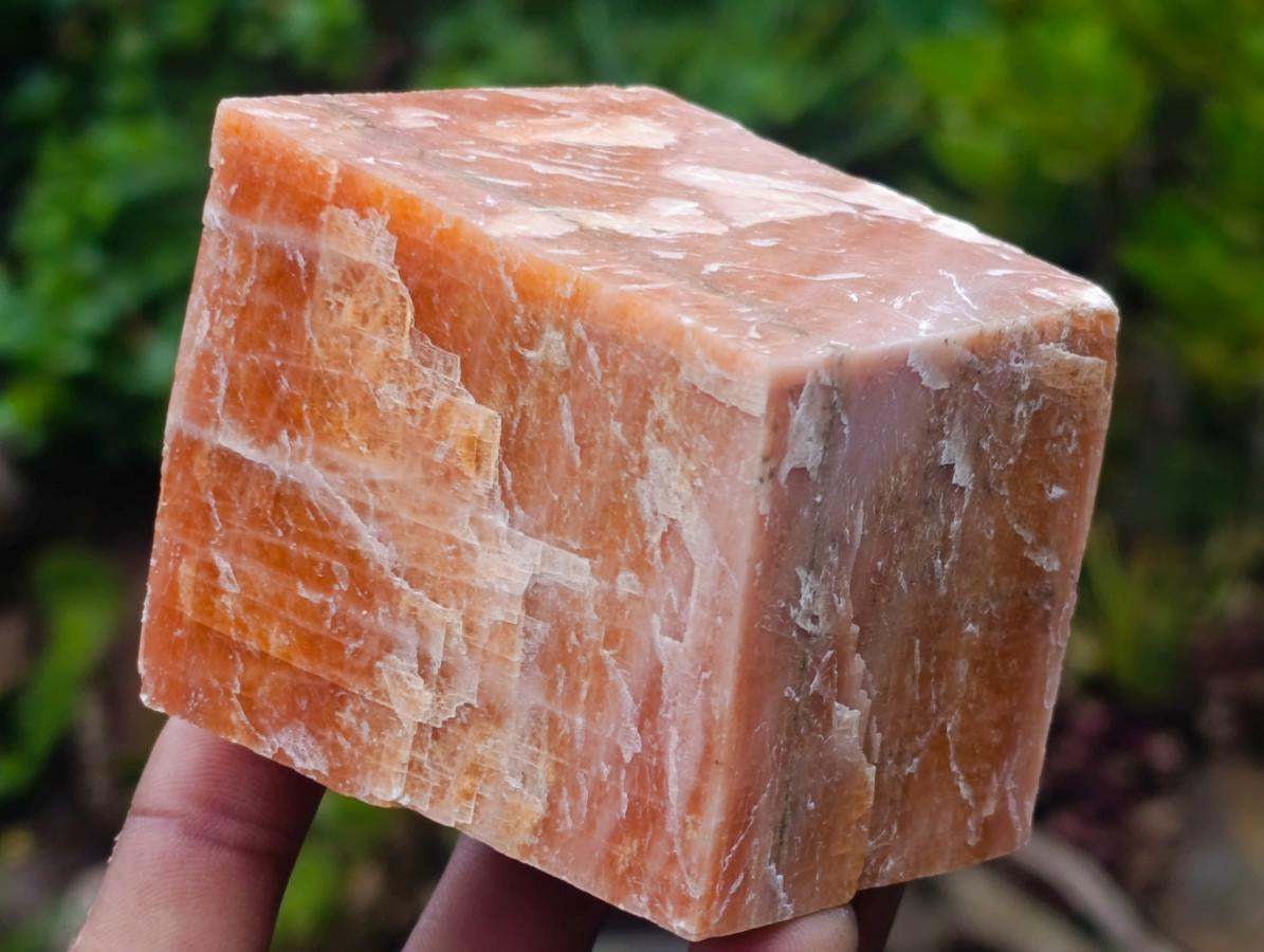 Natural Rhombohedral Sunset Orange Calcite Specimens x 6 From Spitzkop, Namibia - Toprock Gemstones and Minerals 