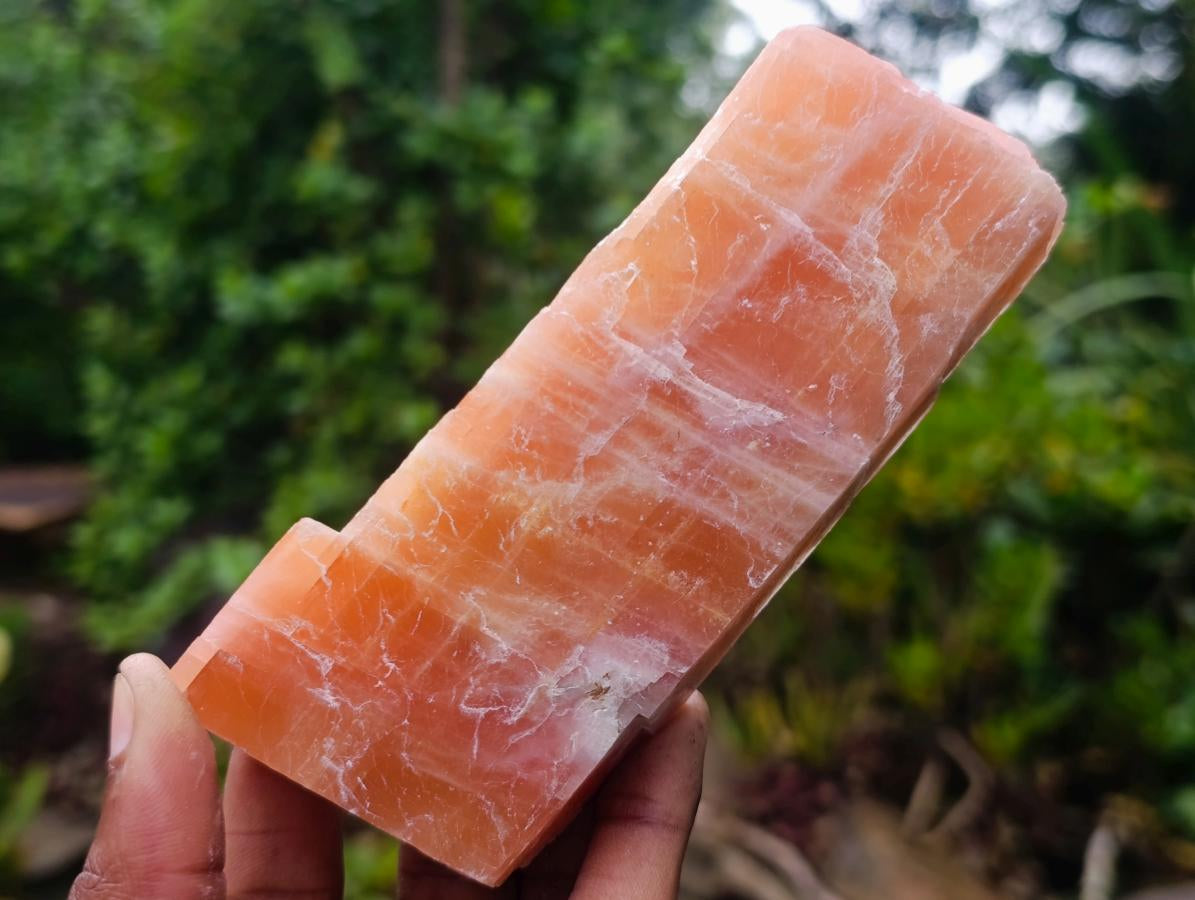 Natural Rhombohedral Sunset Orange Calcite Specimens x 6 From Spitzkop, Namibia - Toprock Gemstones and Minerals 