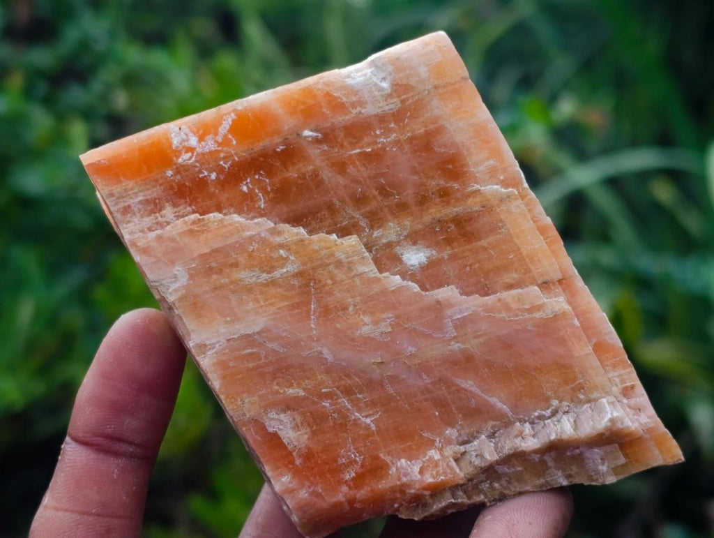 Natural Rhombohedral Sunset Orange Calcite Specimens x 6 From Spitzkop, Namibia - Toprock Gemstones and Minerals 