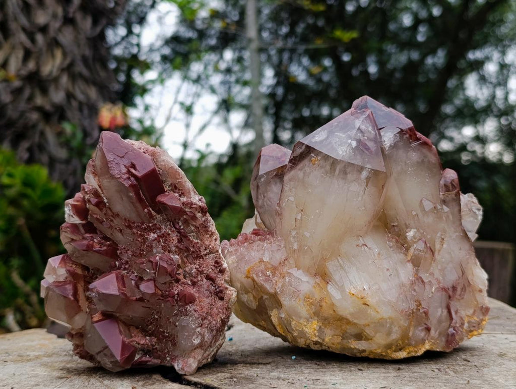 Natural Red Hematoid Quartz Clusters x 2 From Karoi, Zimbabwe - Toprock Gemstones and Minerals 