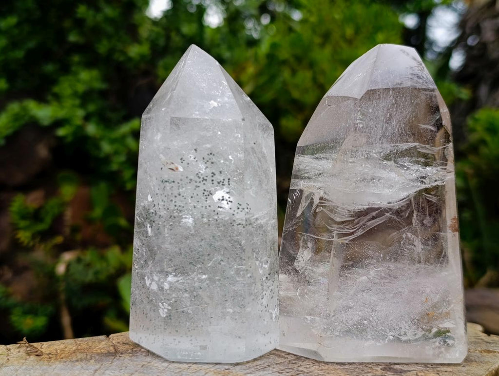 Polished Clear Quartz Display Crystals x 3 From Madagascar - Toprock Gemstones and Minerals 