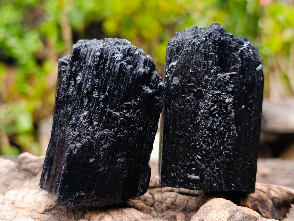 Natural Schorl Black Tourmaline Specimens x 6 From Erongo, Namibia - Toprock Gemstones and Minerals 