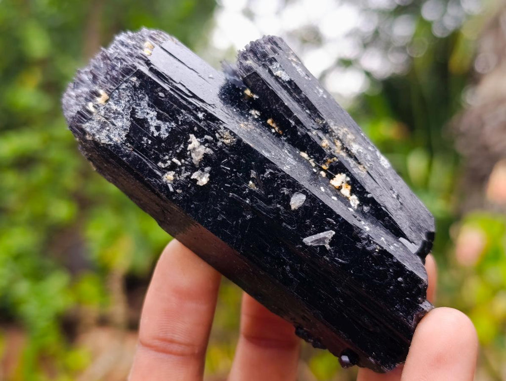 Natural Schorl Black Tourmaline Specimens x 6 From Erongo, Namibia - Toprock Gemstones and Minerals 