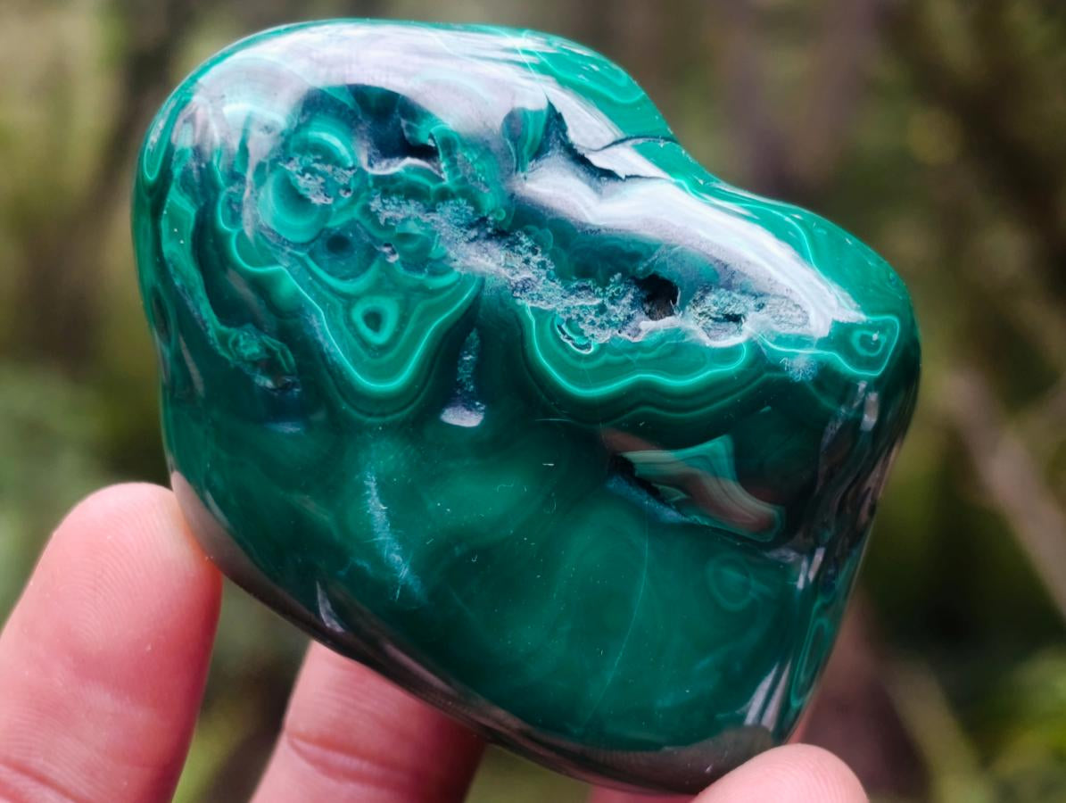 Polished Flower Banded Malachite Free Forms x 6 From Congo - Toprock Gemstones and Minerals 