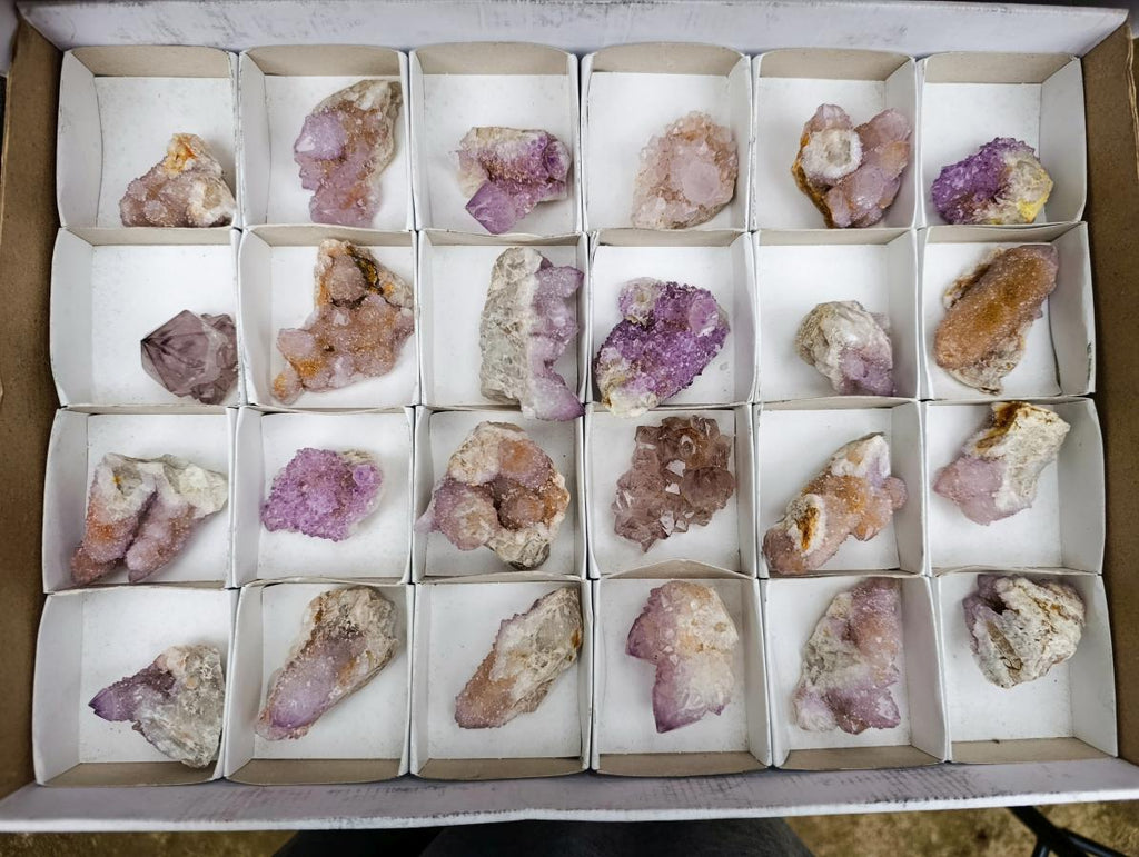 Natural Mixed Spirit Amethyst Crystals and Clusters x 24 From Boekenhouthoek, South Africa - Toprock Gemstones and Minerals 