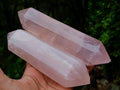 Polished Double Terminated Gemmy Rose Quartz Crystals x 6 From Madagascar - Toprock Gemstones and Minerals 