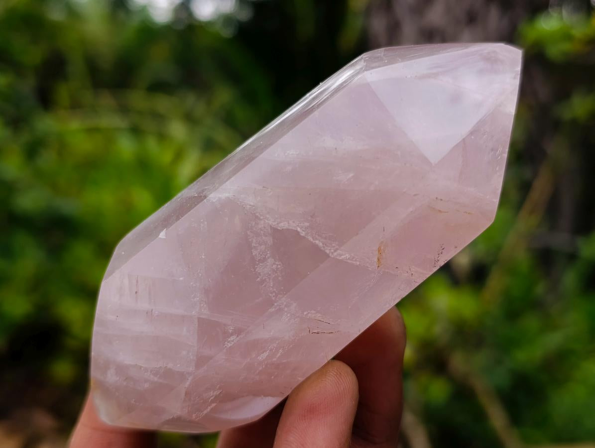 Polished Double Terminated Gemmy Rose Quartz Crystals x 6 From Madagascar - Toprock Gemstones and Minerals 