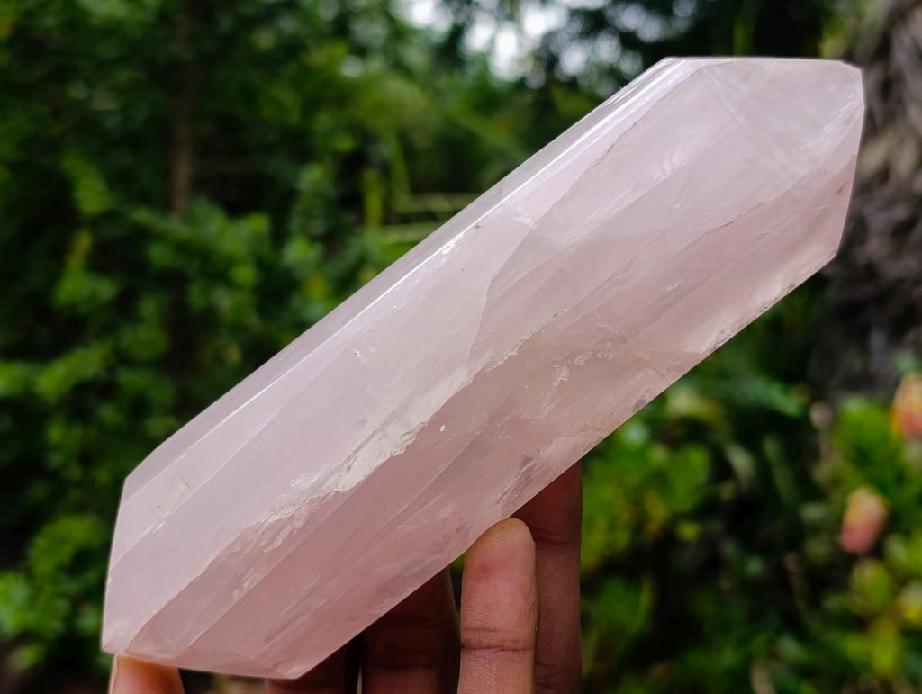 Polished Double Terminated Gemmy Rose Quartz Crystals x 6 From Madagascar - Toprock Gemstones and Minerals 