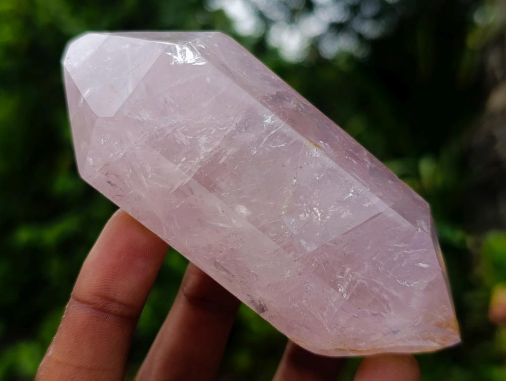 Polished Double Terminated Gemmy Rose Quartz Crystals x 6 From Madagascar - Toprock Gemstones and Minerals 