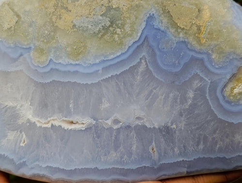 Polished Large Blue Lace Agate Standing Display Piece x 1 From Nsanje, Malawi - Toprock Gemstones and Minerals 
