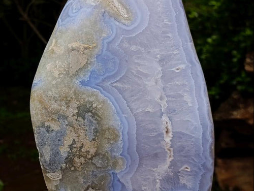 Polished Large Blue Lace Agate Standing Display Piece x 1 From Nsanje, Malawi - Toprock Gemstones and Minerals 