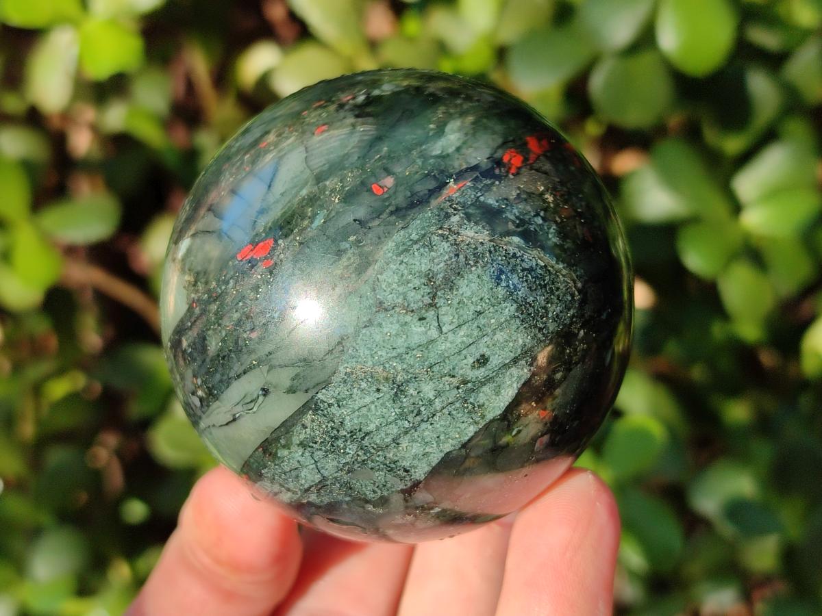 Polished Bloodstone Spheres x 2 From Swaziland - Toprock Gemstones and Minerals 