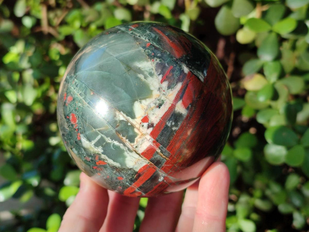 Polished Bloodstone Spheres x 2 From Swaziland - Toprock Gemstones and Minerals 