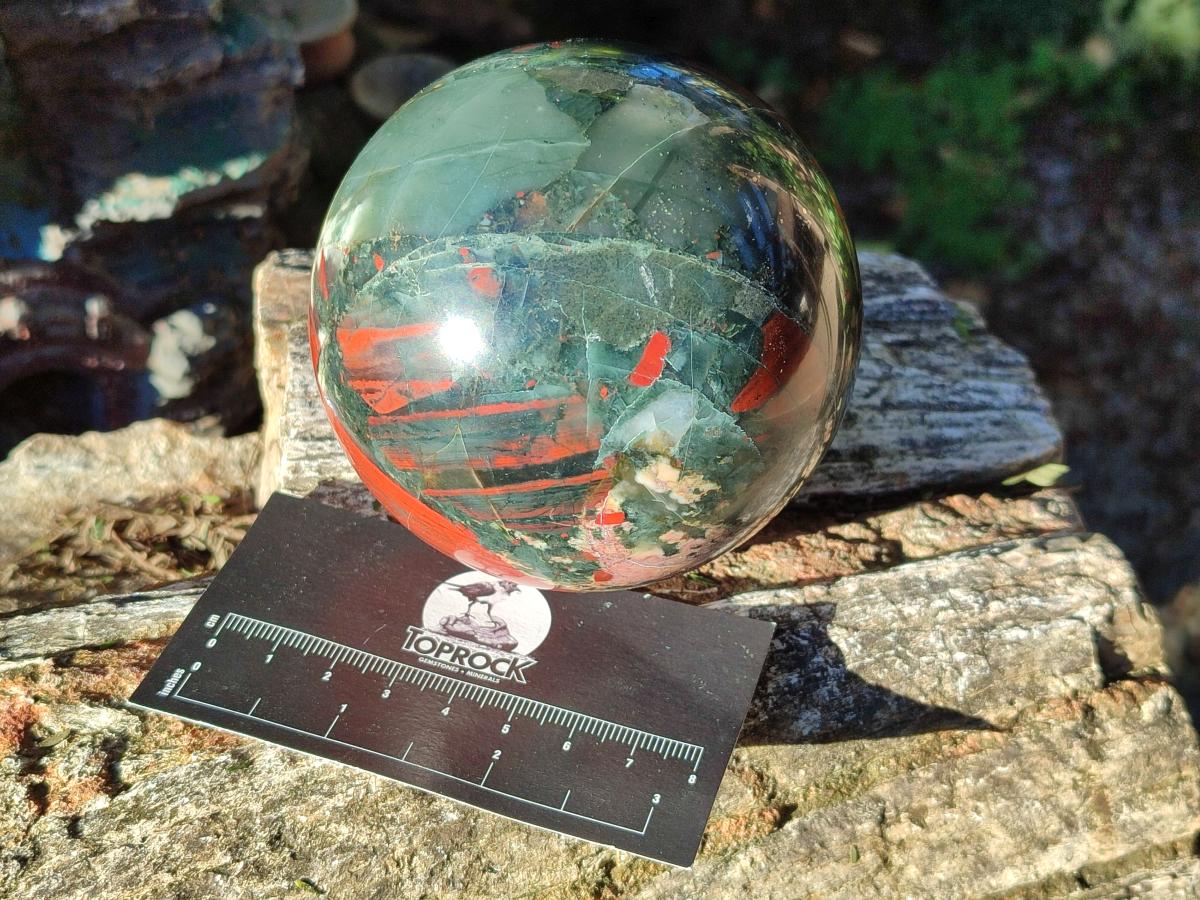 Polished Bloodstone Spheres x 2 From Swaziland - Toprock Gemstones and Minerals 