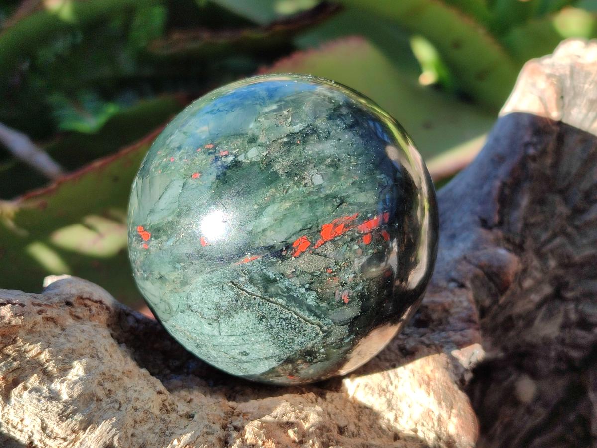 Polished Bloodstone Spheres x 2 From Swaziland - Toprock Gemstones and Minerals 