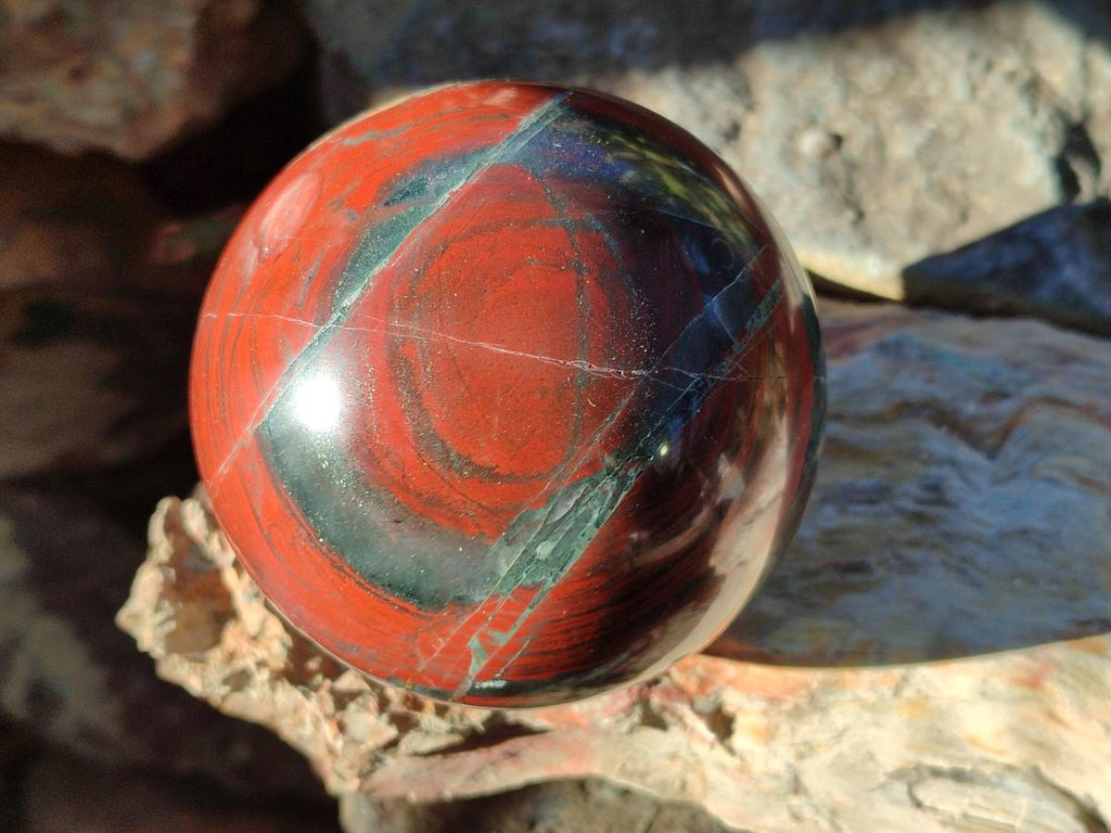 Polished Bloodstone Spheres x 2 From Swaziland - Toprock Gemstones and Minerals 