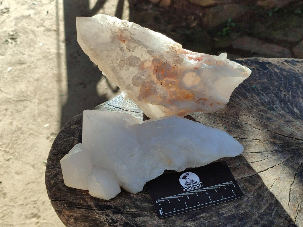 Natural Cascading "Anananas" Candle Quartz Crystals x 2 From Antsirabe, Madagascar - Toprock Gemstones and Minerals 