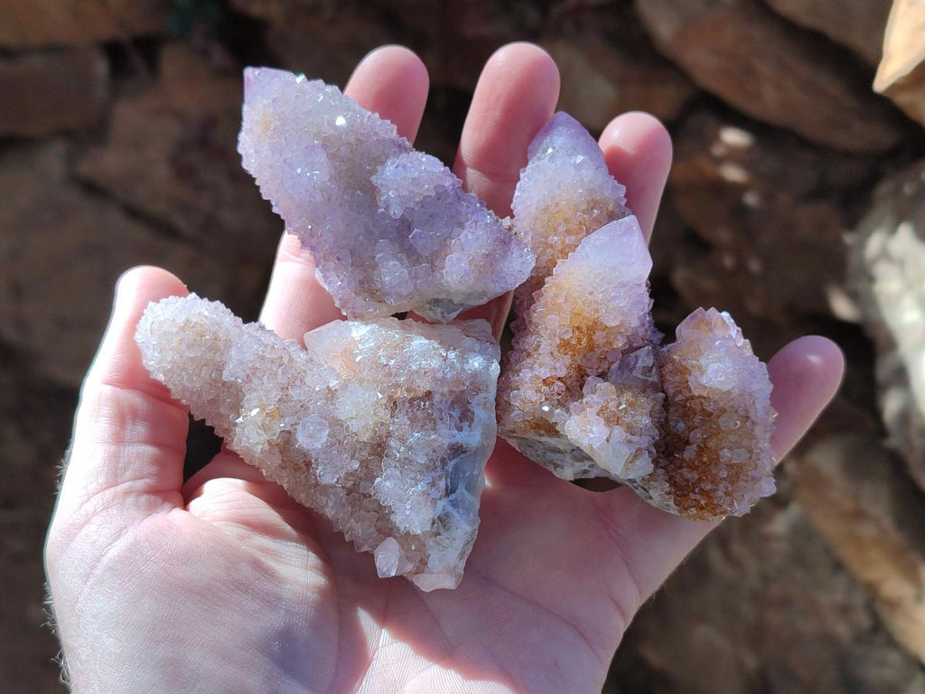 Natural Spirit Ametrine Clusters x 12 From Boekenhouthoek, South Africa - Toprock Gemstones and Minerals 