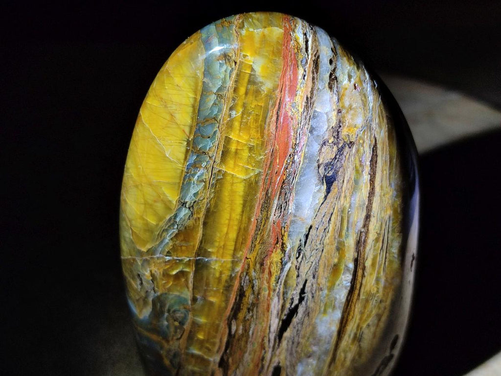 Polished Golden Tigers Eye Standing Display Pieces x 3 From Prieska, South Africa - Toprock Gemstones and Minerals 
