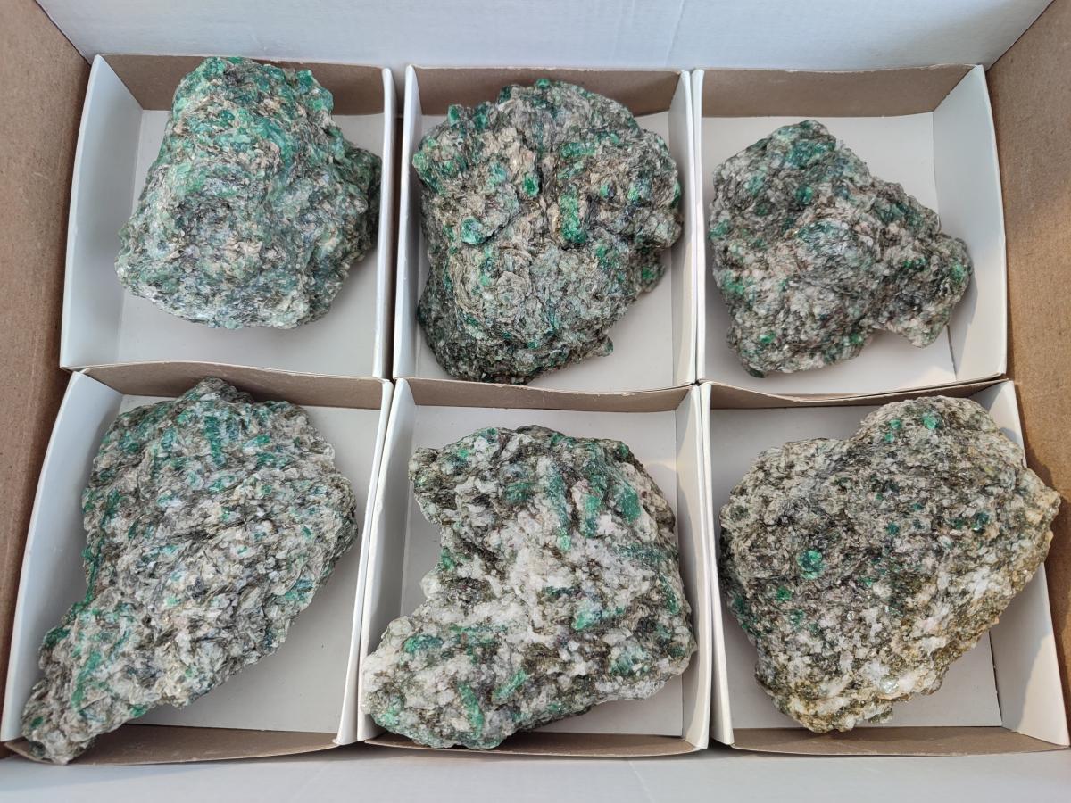 Natural Emerald Mica 'Mutokolite' Cobbed Specimens x 6 From Mutoko, Zimbabwe - Toprock Gemstones and Minerals 