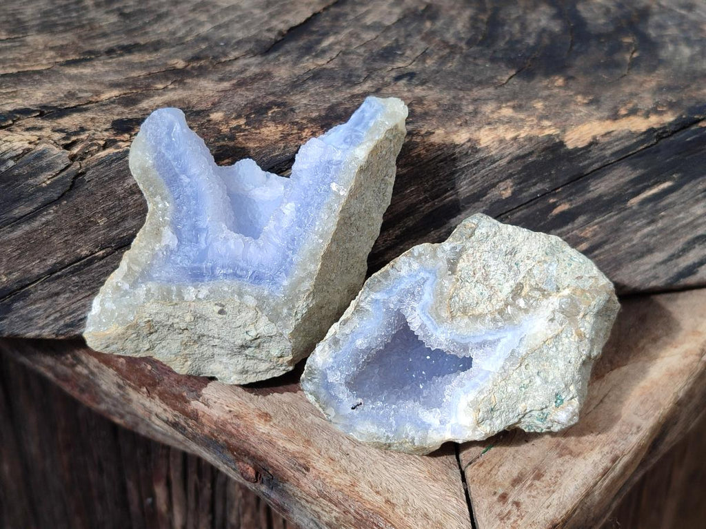 Natural Blue Lace Agate Specimens x 24 From Nsanje, Malawi - Toprock Gemstones and Minerals 