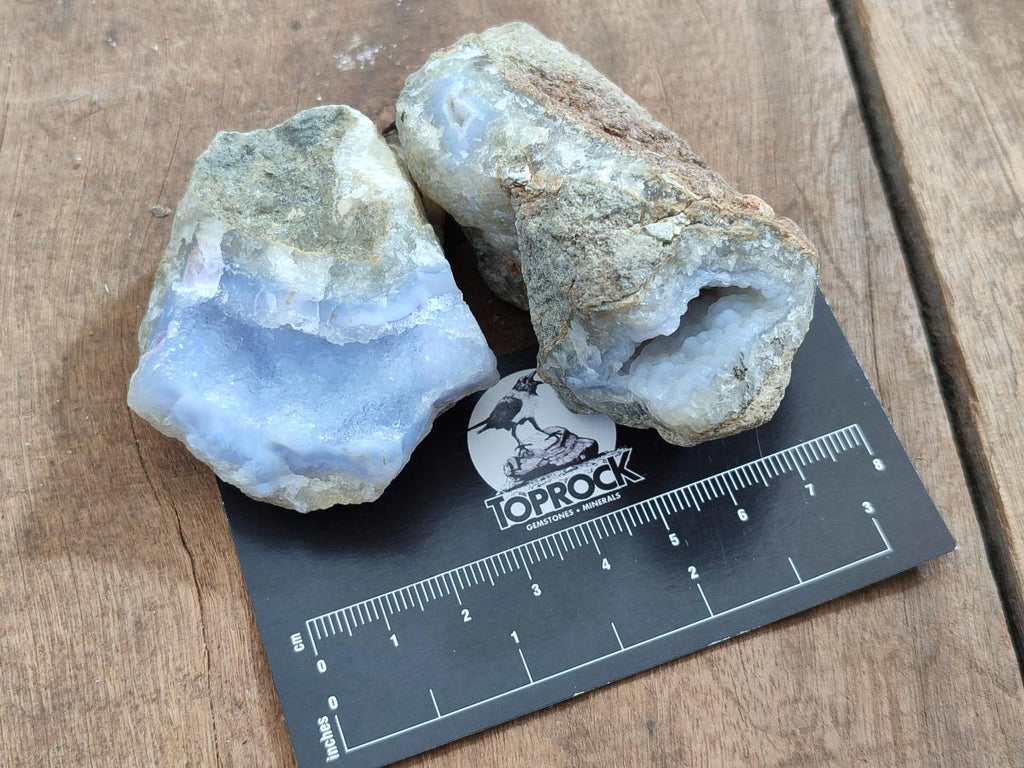 Natural Blue Lace Agate Specimens x 24 From Nsanje, Malawi - Toprock Gemstones and Minerals 