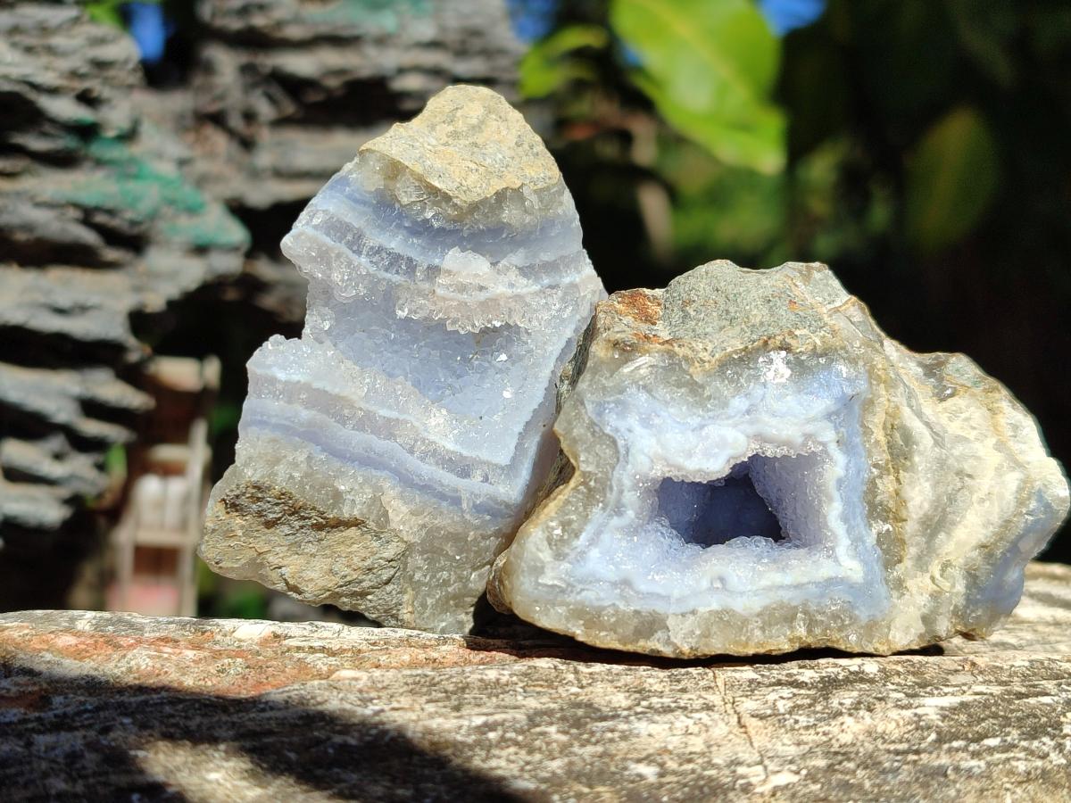 Natural Blue Lace Agate Specimens x 24 From Nsanje, Malawi - Toprock Gemstones and Minerals 