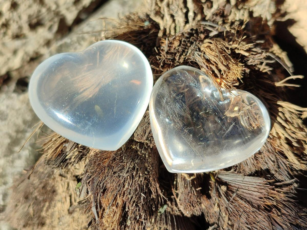 Polished Girasol Pearl Quartz Hearts x 35 From Ambatondrazaka, Madagascar - Toprock Gemstones and Minerals 