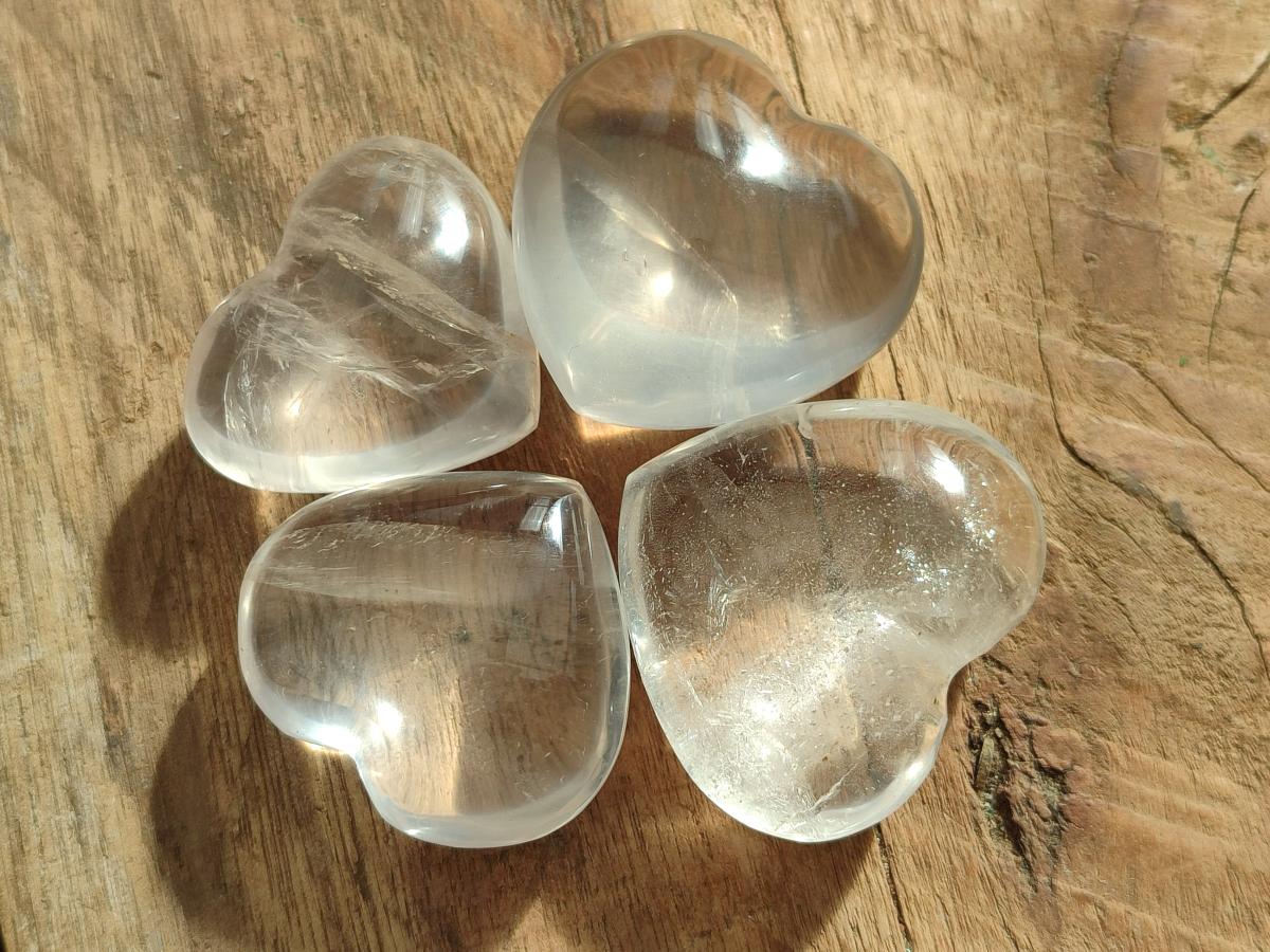 Polished Girasol Pearl Quartz Hearts x 35 From Ambatondrazaka, Madagascar - Toprock Gemstones and Minerals 