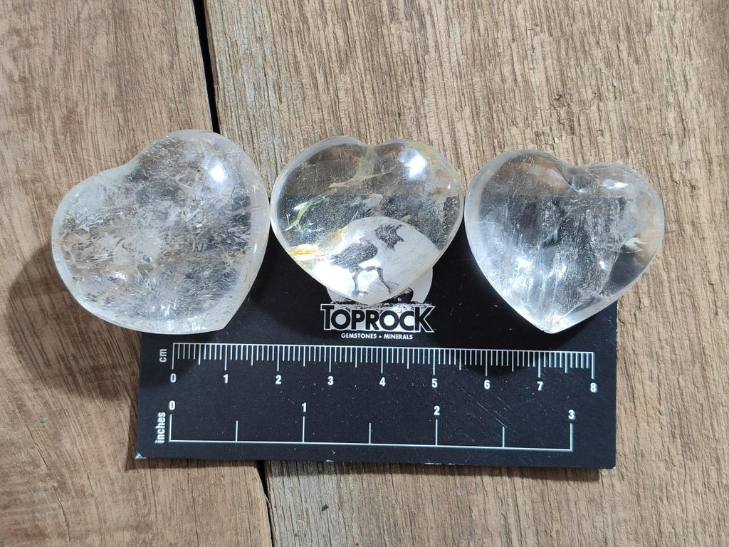 Polished Girasol Pearl Quartz Hearts x 35 From Ambatondrazaka, Madagascar - Toprock Gemstones and Minerals 