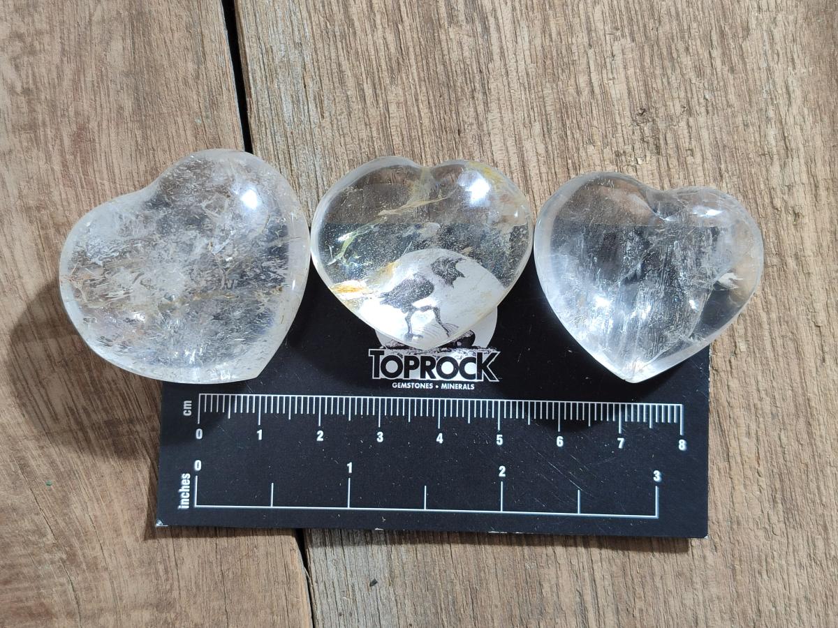 Polished Girasol Pearl Quartz Hearts x 35 From Ambatondrazaka, Madagascar - Toprock Gemstones and Minerals 