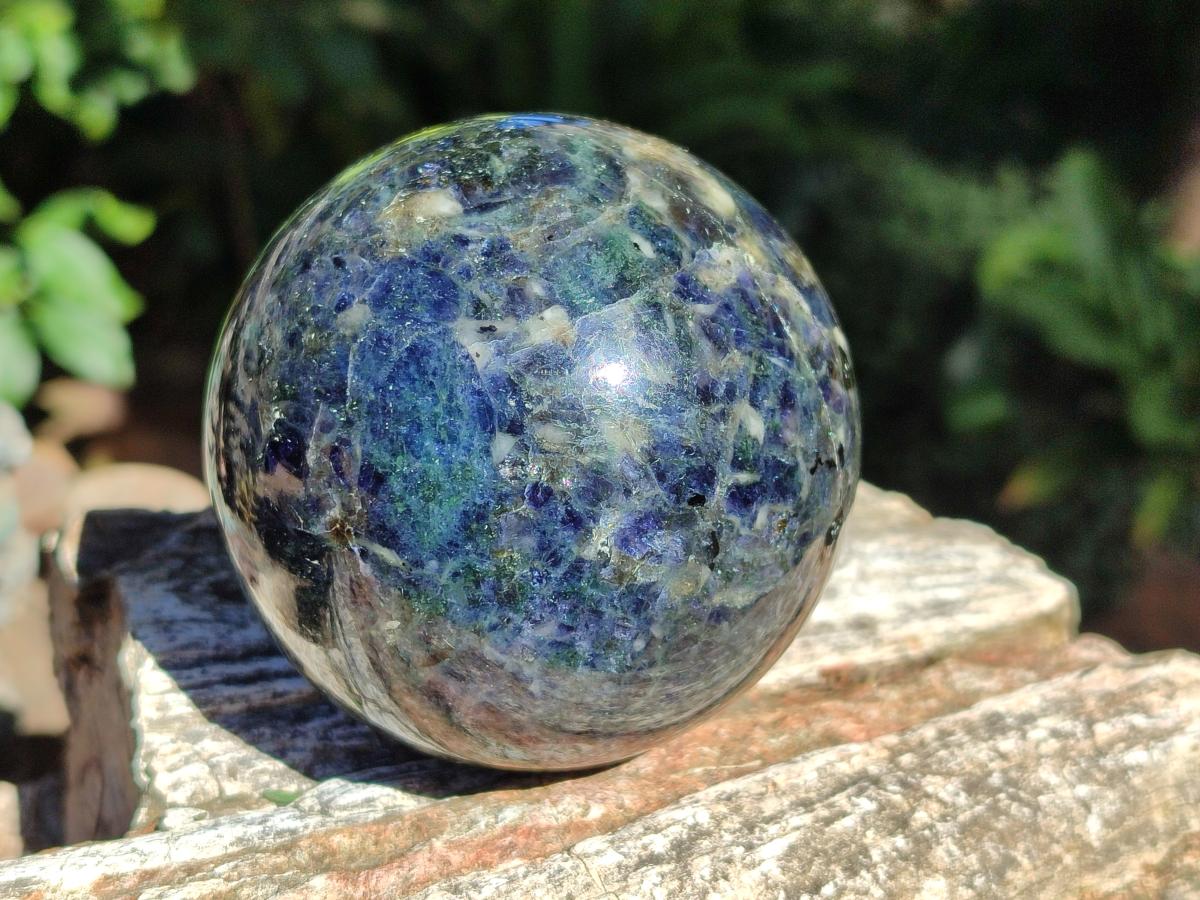 Polished Blue Iolite "Water Sapphire" Spheres x 2 From Madagascar - Toprock Gemstones and Minerals 