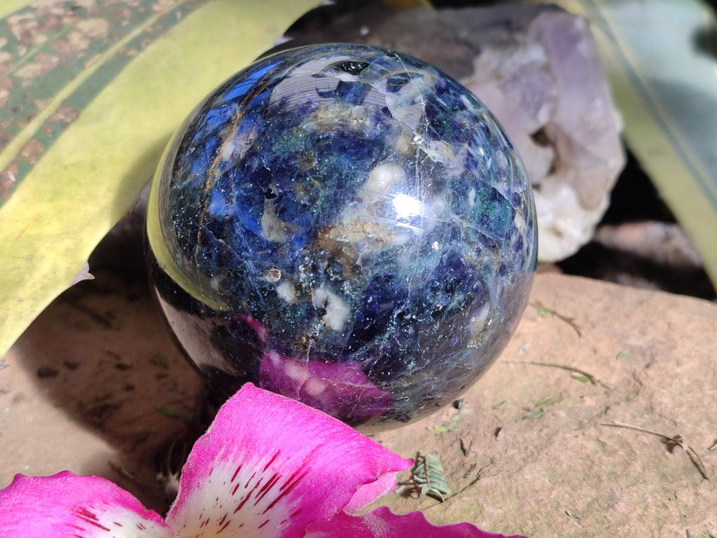 Polished Blue Iolite "Water Sapphire" Spheres x 2 From Madagascar - Toprock Gemstones and Minerals 