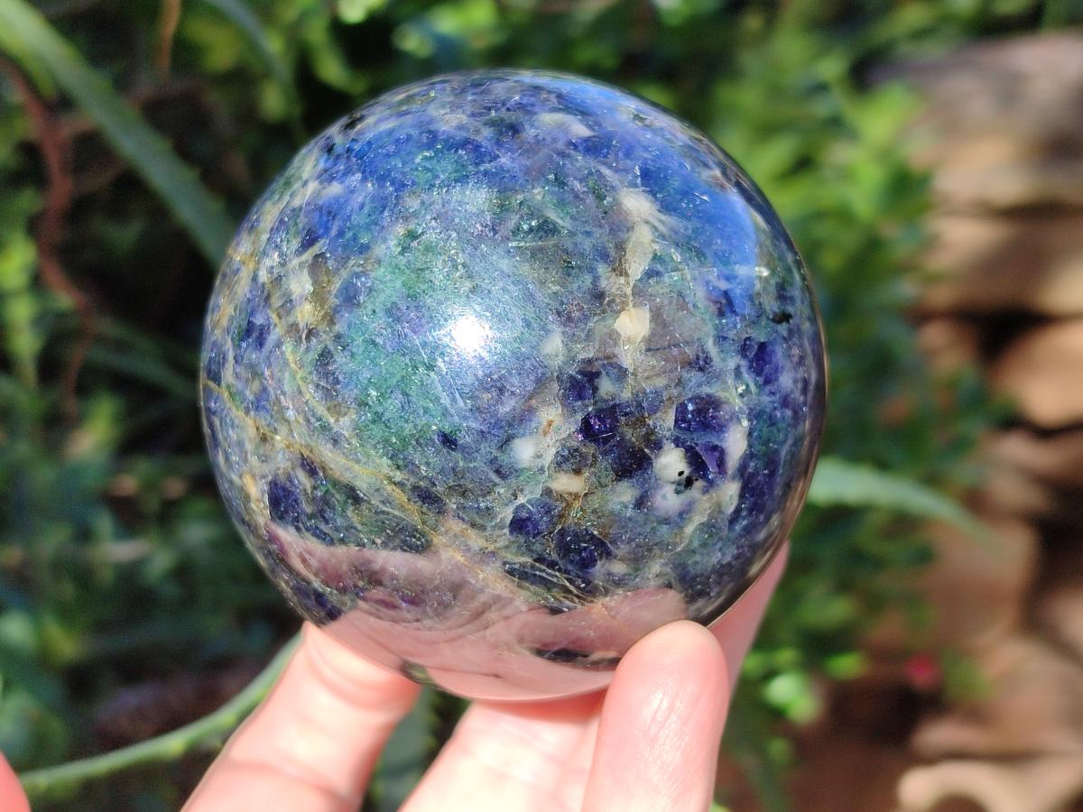 Polished Blue Iolite "Water Sapphire" Spheres x 2 From Madagascar - Toprock Gemstones and Minerals 