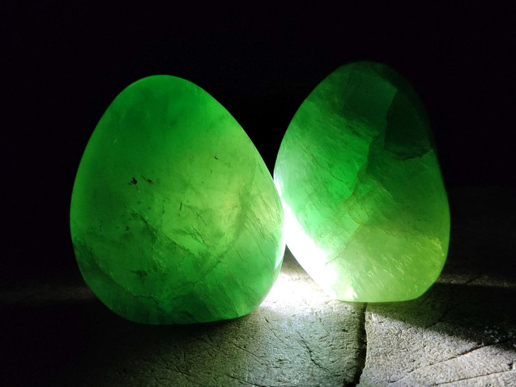Polished Watermelon Fluorite Standing Display Pieces x 4 From Uis, Namibia - Toprock Gemstones and Minerals 